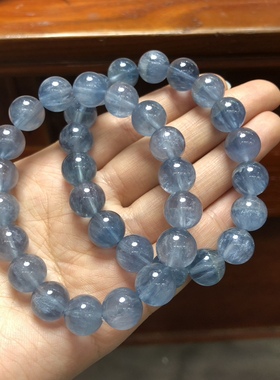 P203 天然蓝萤石手链梦幻蓝冰种女款礼物手链10mm手串