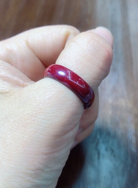 朱砂指环帝王砂宽版戒指