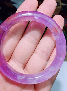 天然紫水晶手镯正装紫黄晶阿塞冰透薰衣草情侣首饰水晶镯