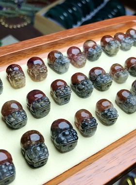 M704天然极光23貔貅配件通孔diy手链隔珠配饰钛金饰品首饰13/15mm