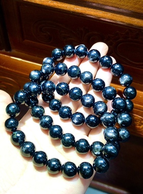 天然金运石单圈手链星光猫眼黑银线黑水晶手串礼物