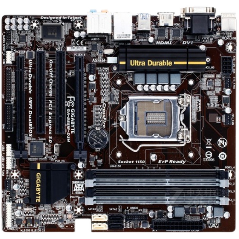 爆新 1150针Gigabyte/技嘉 b85m-d3h集成主板 B85 DDR3 HDMI DVI