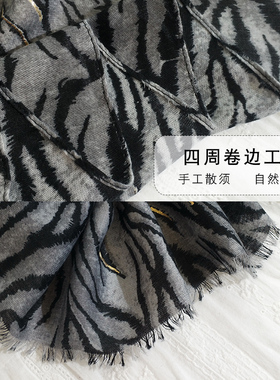 欧美时尚棉麻围巾女新品薄款丝巾
