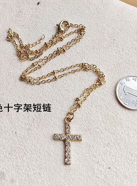 耳钉环十字架项短链戒指环
