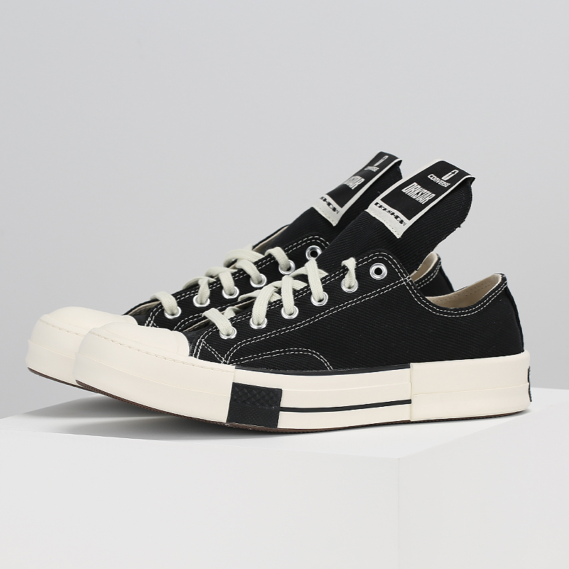 Rick Owens DRKSHDW x Converse RO黑白帆布鞋 172346C A00130C - 图0