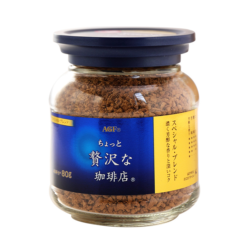 日本进口agf blendy美式黑咖啡蓝瓶速溶咖啡无蔗糖冻干咖啡粉80g - 图3