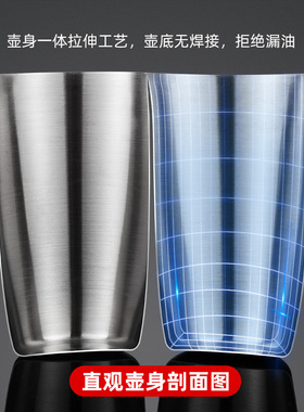 不锈钢油壶304厨房欧式壶创意食用油壶可按防漏700ML500ML升级版