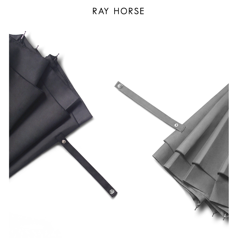 RAY HORSE 创意双层直杆自动反向伞简约素色加大C型手柄反向雨伞 - 图0