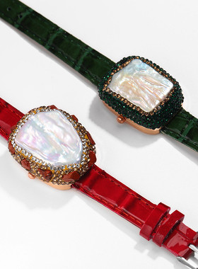 巴洛克淡水珍珠表带设计手饰时尚