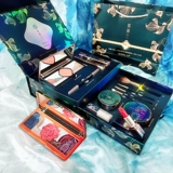 Косметический комплект, кушон, рассыпчатая пудра, помада, румяна, кисть, база под макияж, подарочная коробка, полный комплект, подарок на день рождения