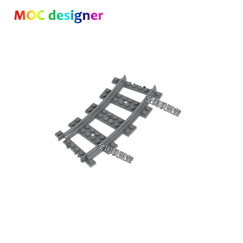 小颗粒积木小火车轨道8X16直轨道53401弯轨道53400 - 图0