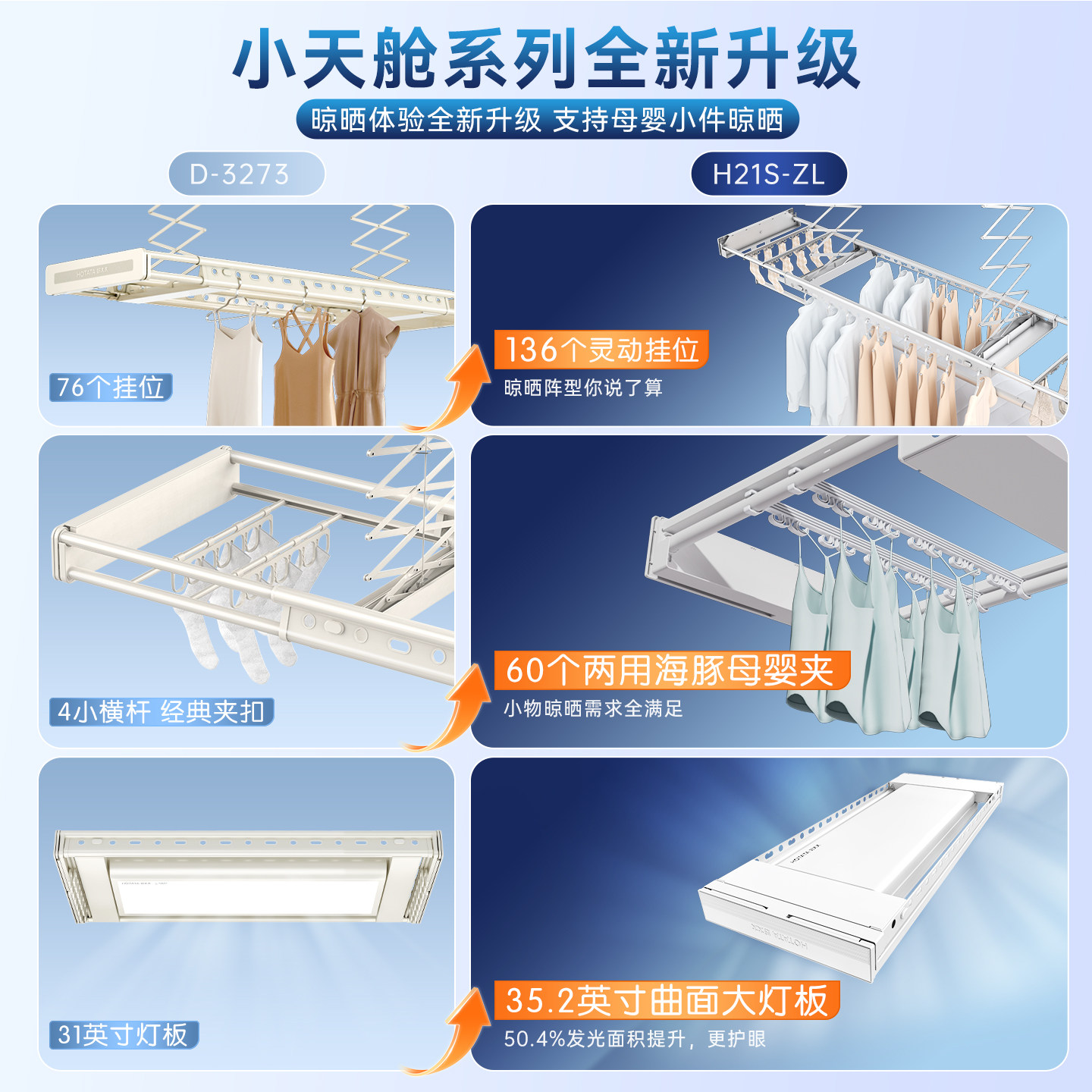 好太太电动晾衣架隐形嵌入室内家用阳台全自动升降智能语音晾衣杆