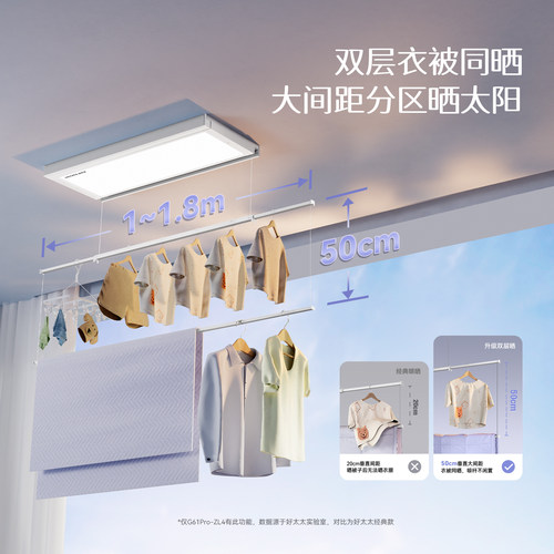 【政府补贴】好太太隐形电动晾衣架阳台家用超薄智能升降晒衣架 - 图1