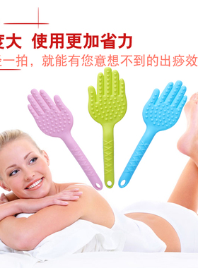 手掌拍痧掌按摩拍打器硅胶背部全身敲背捶经络拍痧板养生拍拍打棒