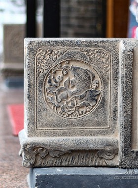 水泥合成中式仿古门墩门石