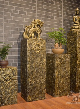 现代简约创意新中式柱子四神兽