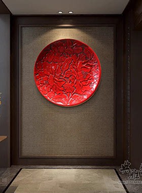 新中式仿古家居壁饰树脂工艺品客厅茶庄会所立体浮雕无框画挂画件