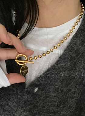 韩国小众设计金色钛钢百搭项链