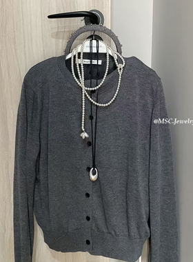 韩系银色水滴形吊坠项链