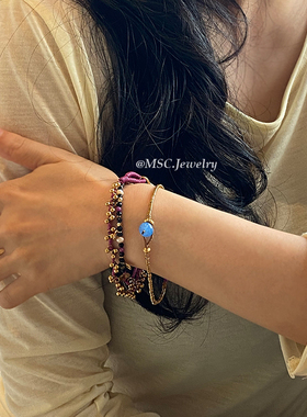 南法度假风紫色系串珠手链手串