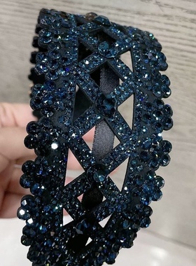 新款宽边发箍女花朵满钻发卡奢华高端妈妈款遮白发神器防滑大头箍