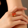 Baoshan Nanhong Imperial Green Jade 18K Gold Ring