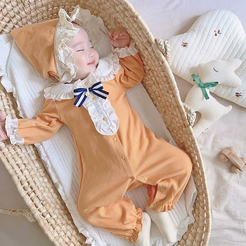 Весеннее флисовое боди для девочек, детский комплект, осенний пуховик, наряд маленькой принцессы для новорожденных, в корейском стиле, детская одежда