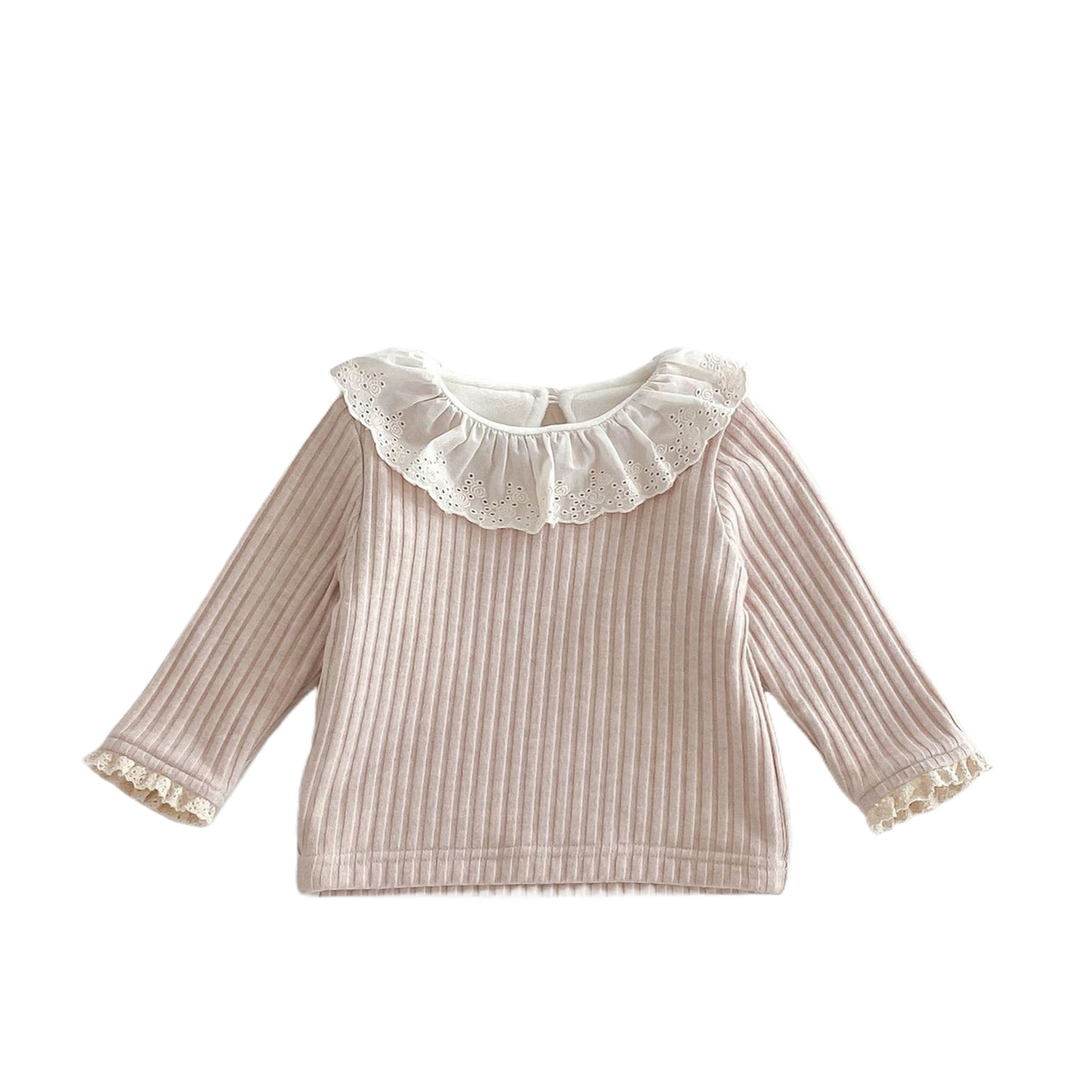 婴儿秋冬装娃娃领洋气新T恤韩版女宝宝内搭加绒打底衫儿童装上衣,淘宝优惠券,粉丝福利购,淘宝优惠卷