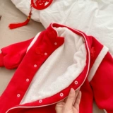 Детское боди для девочек, флисовое платье, ципао, зимний комплект, наряд на выход