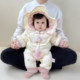 Baby winter down jacket onesie in winter baby girl white duck down thickened warm jacket climbing suit windproof hood