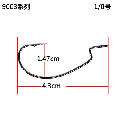 BKK黑金刚9001/9002/9003/9003CD窄宽腹路亚曲柄钩软饵软虫鱼钩 - 图3