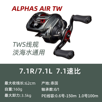 新款daiwa20阿尔法air SV水滴轮ALPHAS月下美人银溪微物 - 图2