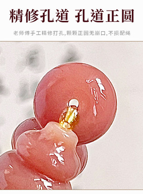 天然藕粉菩提手串抖音轻奢葫芦雕刻件双圈文玩盘玩手链佛珠高档女