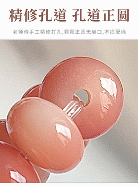 天然粉忆霜算盘珠菩提根手串单圈男女盘玩手链绕指柔盘串佛珠高档