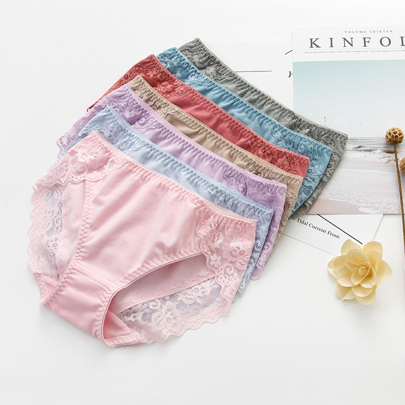 外贸内裤女原单日单出口日本甜美蕾丝边低腰纯棉女三角裤包臀无痕,淘宝优惠券,粉丝福利购,淘宝优惠卷
