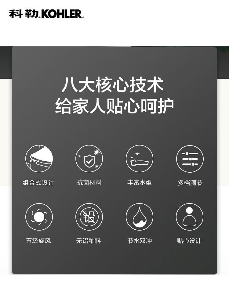 科勒智能马桶科勒官方旗舰店全自动一体式五级旋风虹吸智能坐便器 - 图0