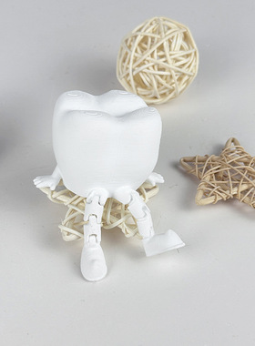 新品3d打印Tooth Man Ornament牙齿人摆件可活动口腔牙科礼物