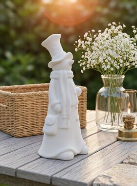 3D打印细高雪人摆件工艺品圣诞节日场景桌面布置装饰品跨境