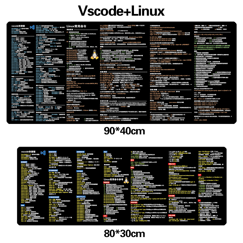 vscode程序员win10 mac快捷键dos linux命令大长鼠标垫桌垫MS SQL - 图0