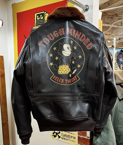 G1飞行员皮夹克 真毛领菲力猫巴基斯坦山羊皮 复古男女美式皮衣 - 图2