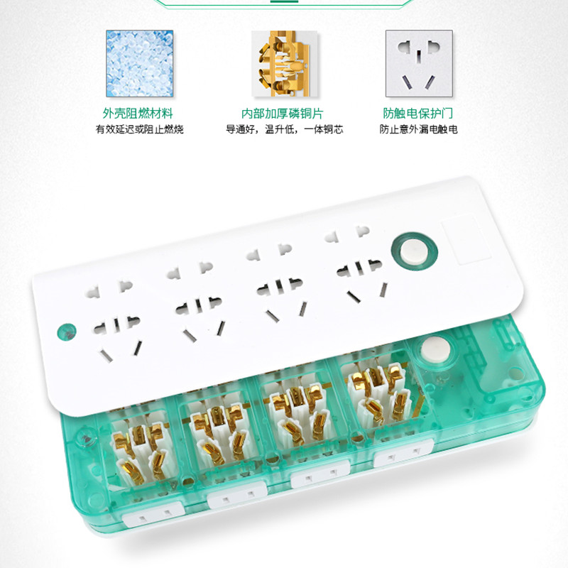 家用接线板新国标插座插板多孔排插安全插线板多功能插排带长拖线 - 图2