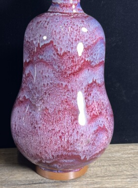 神后孔家钧窑孔相卿原创钧瓷手工花瓶窑变开片送礼珍藏步步高升瓶