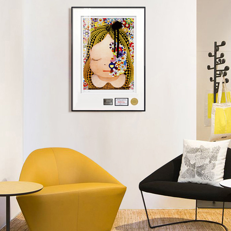 潮流原版death Nyc版画签名限量潮画奈良美智娃娃太阳花装饰画 搜又搜