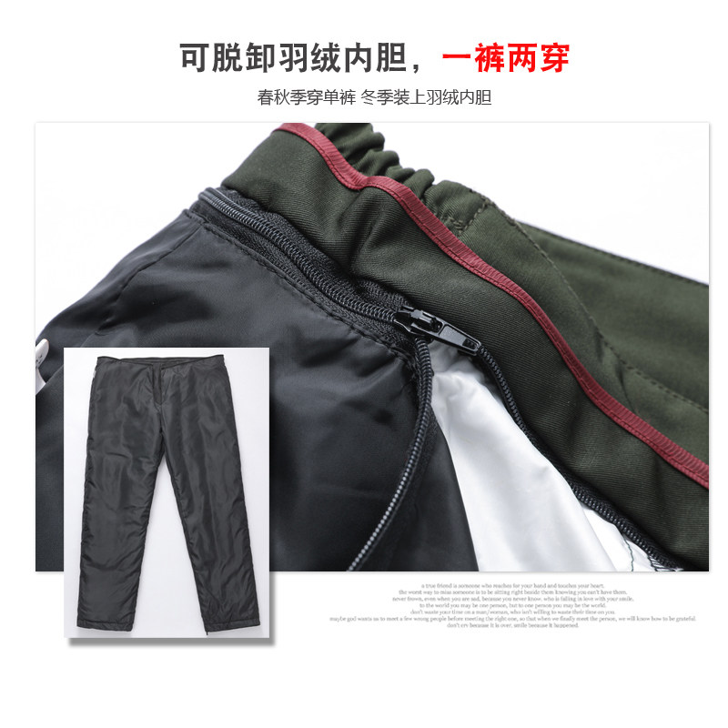 加厚工装羽绒裤男外穿拆卸内胆户外运动防寒鸭绒棉裤高腰宽松束脚,淘宝优惠券,粉丝福利购,淘宝优惠卷