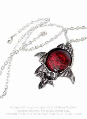 Alchemy Gothic P447 BLOOD MOON血月暗黑哥特蝙蝠个性亚文化项链