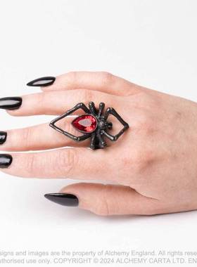 英国A牌黑蜘蛛哥特暗黑戒指