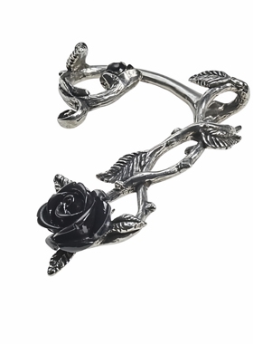 Alchemy Gothic E410 WILD BLACK ROSE EAR WRAP 荆棘黑玫瑰耳饰