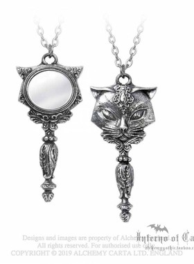 英国A牌圣猫哥特埃及镜子项链