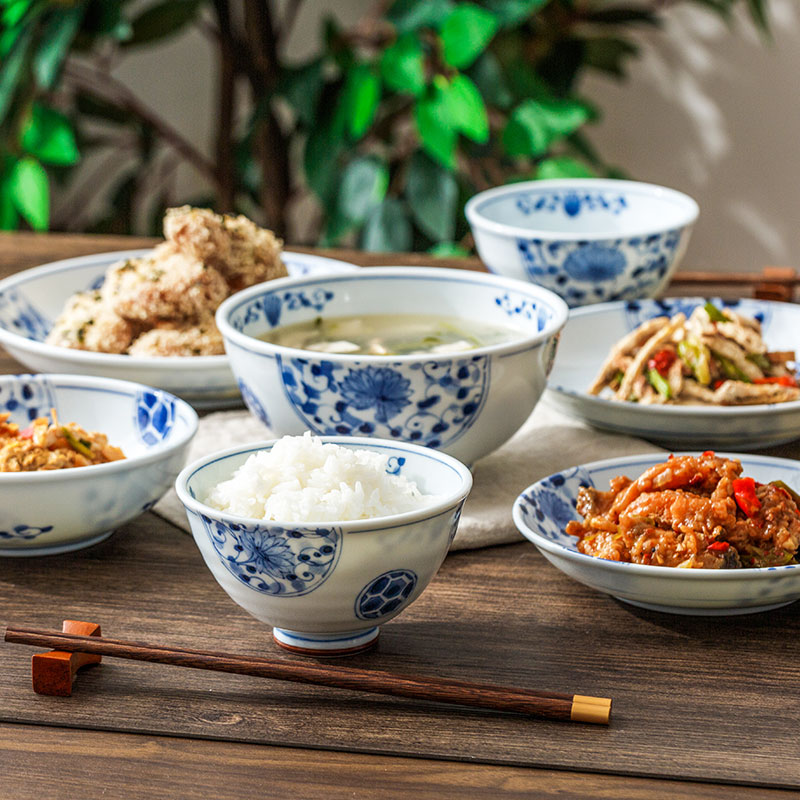 蓝凛堂花伊万里米饭碗菜盘子碟子陶瓷餐具组合进口釉下彩马克杯 - 图0