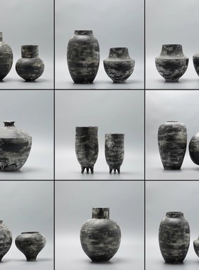 陶瓷摆件新中式客厅水墨插花花器